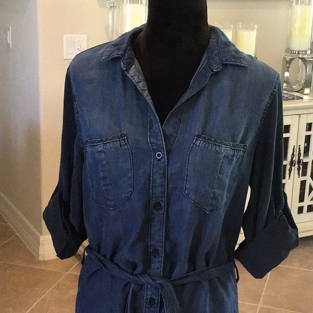 Anthropologie Blue Denim Shirt‎ Dress💙~💙Sz Medium